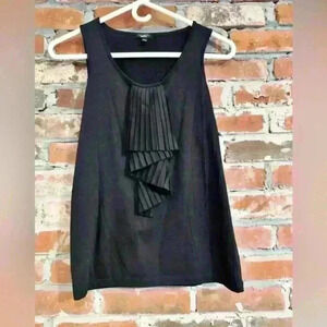 Talbots Ruffled Detailed Black Tank‎ Size Small